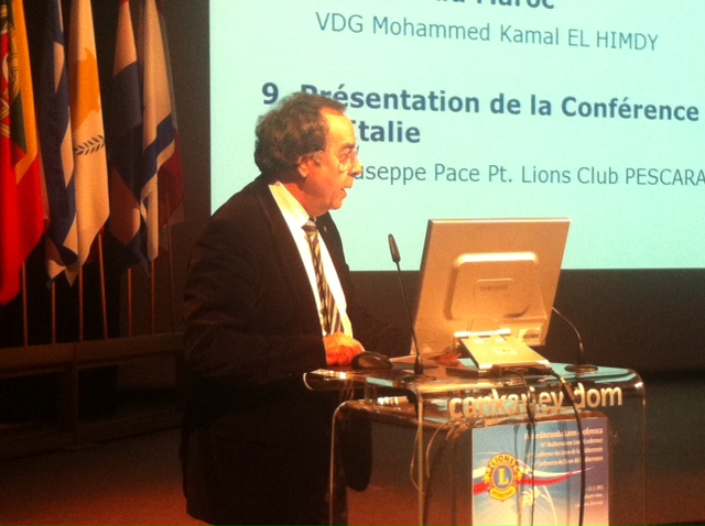 Il presidente del Lions Club Pescara Host, Giuseppe Pace, alla 16esima Conferenza Internazionale tenutasi a Lubiana