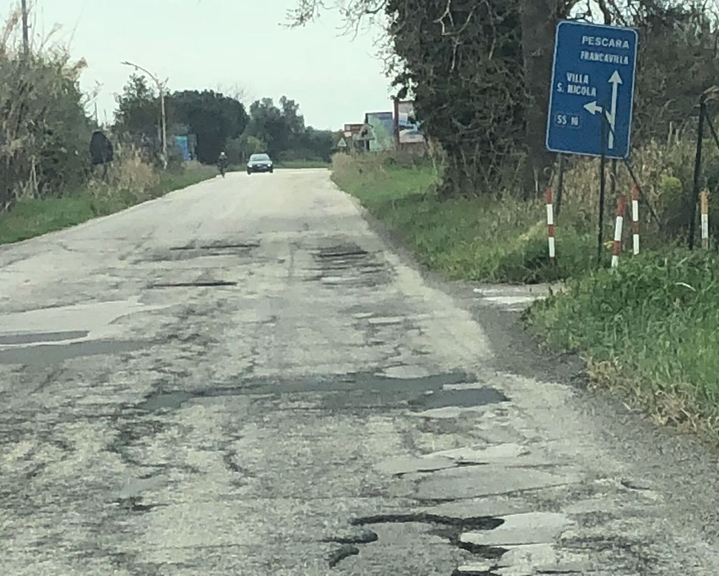 strada dissestata ortona