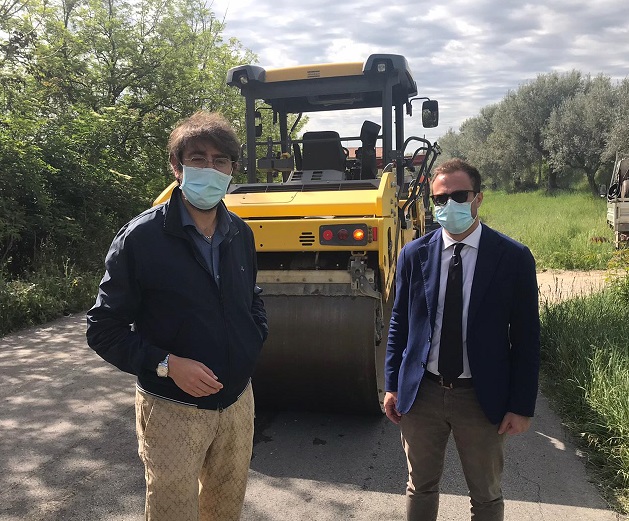 Giulianova_Presidente Di Bonaventura ed il Sindaco Costantini al cantiere della provinciale 262
