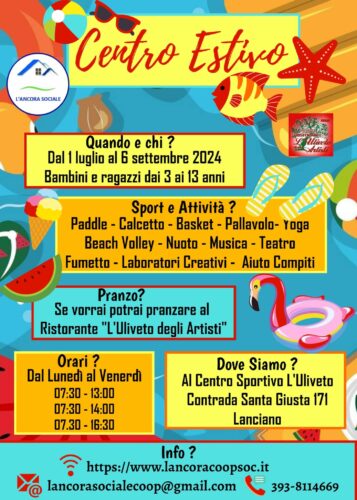 Locandina campo estivo